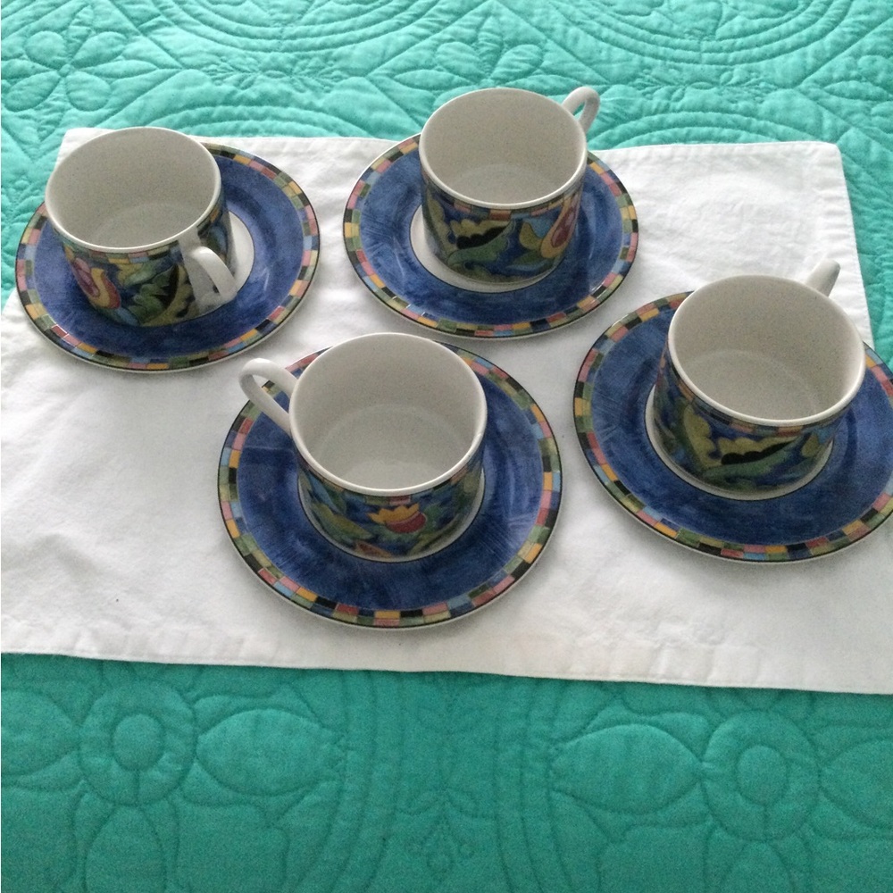 Fantasia 4 piece set of cups and saucers